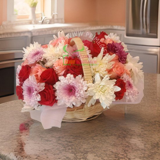 Rainbow Flower Basket