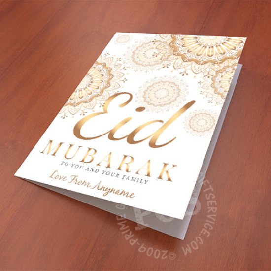 Eid Mubarak Golden Mandala Card